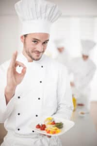 Portrait of a chef making a perfect sign