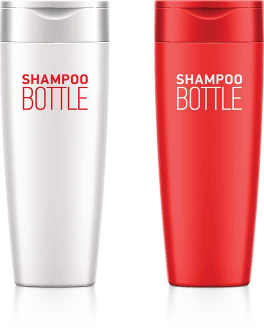 Shampoo bottle template for your design. Vector illustration with transparent effect. Eps10.