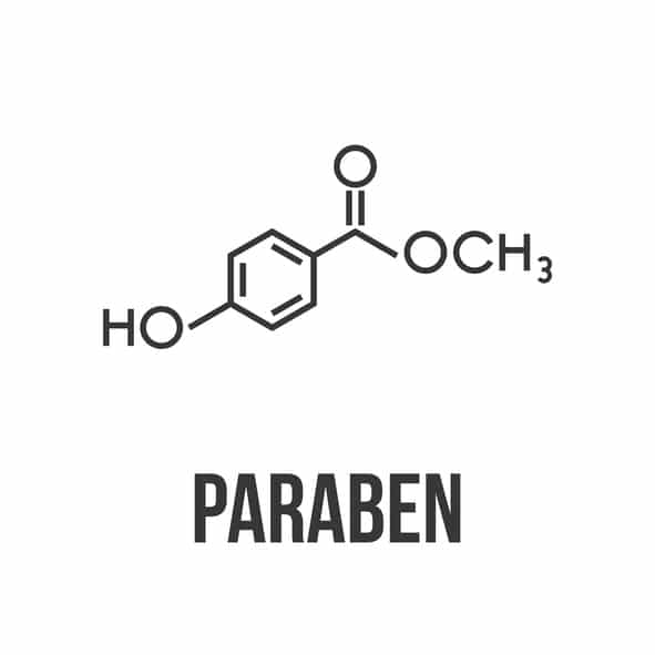 paraben chemical structure isolated on white background