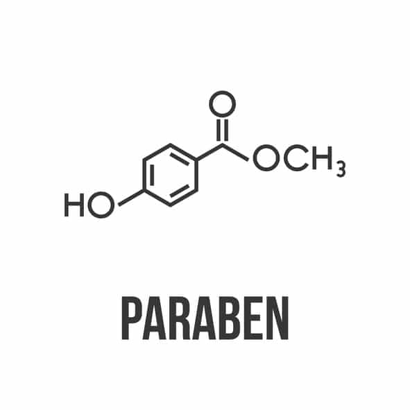 paraben chemical structure isolated on white background