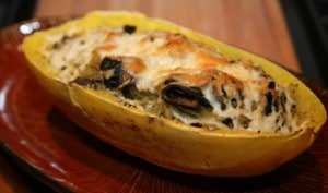 Spaghetti Squash with Crimini Mushrooms