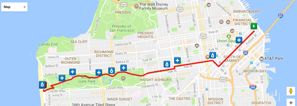Bay to Breakers map