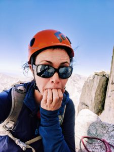 Valerie Orsoni climbing Mount Whitney